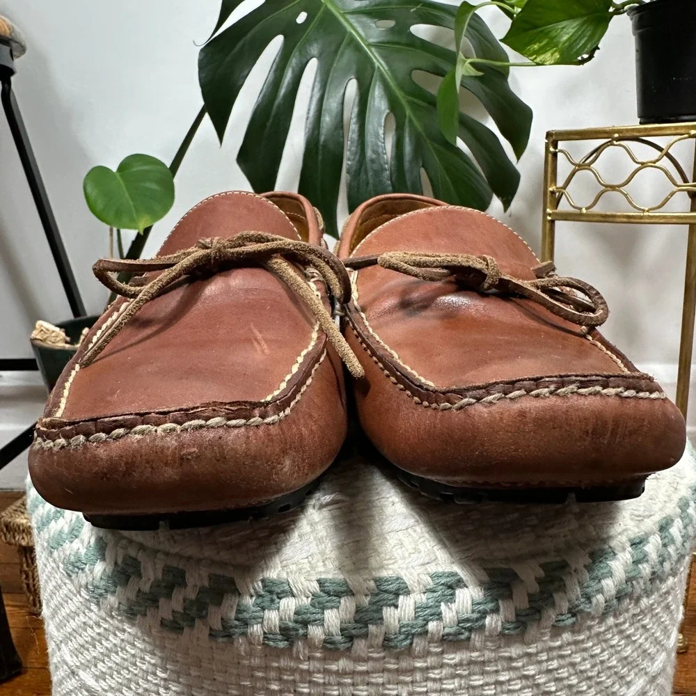 Cole Haan Grant Driver Loafers Mens 9M Tan Leather Good Driving Shoes C04396